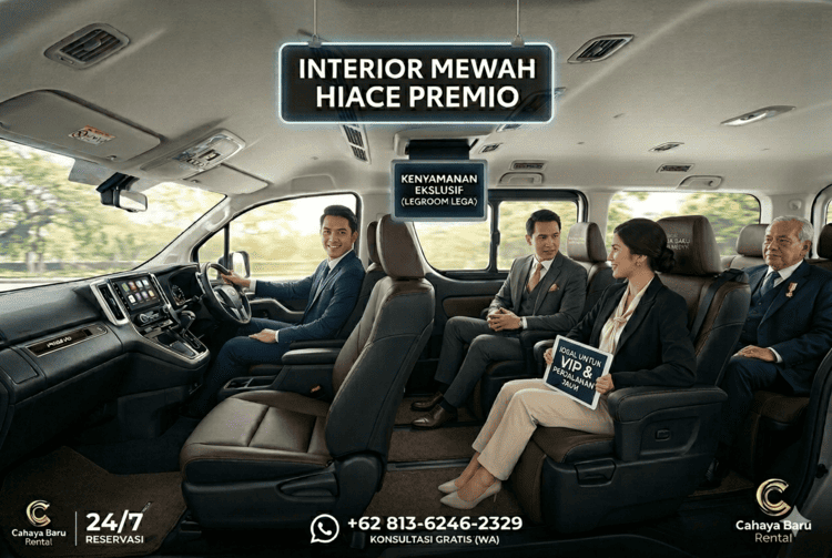 Interior Mewah Hiace Premio Medan Cahaya Baru Rental